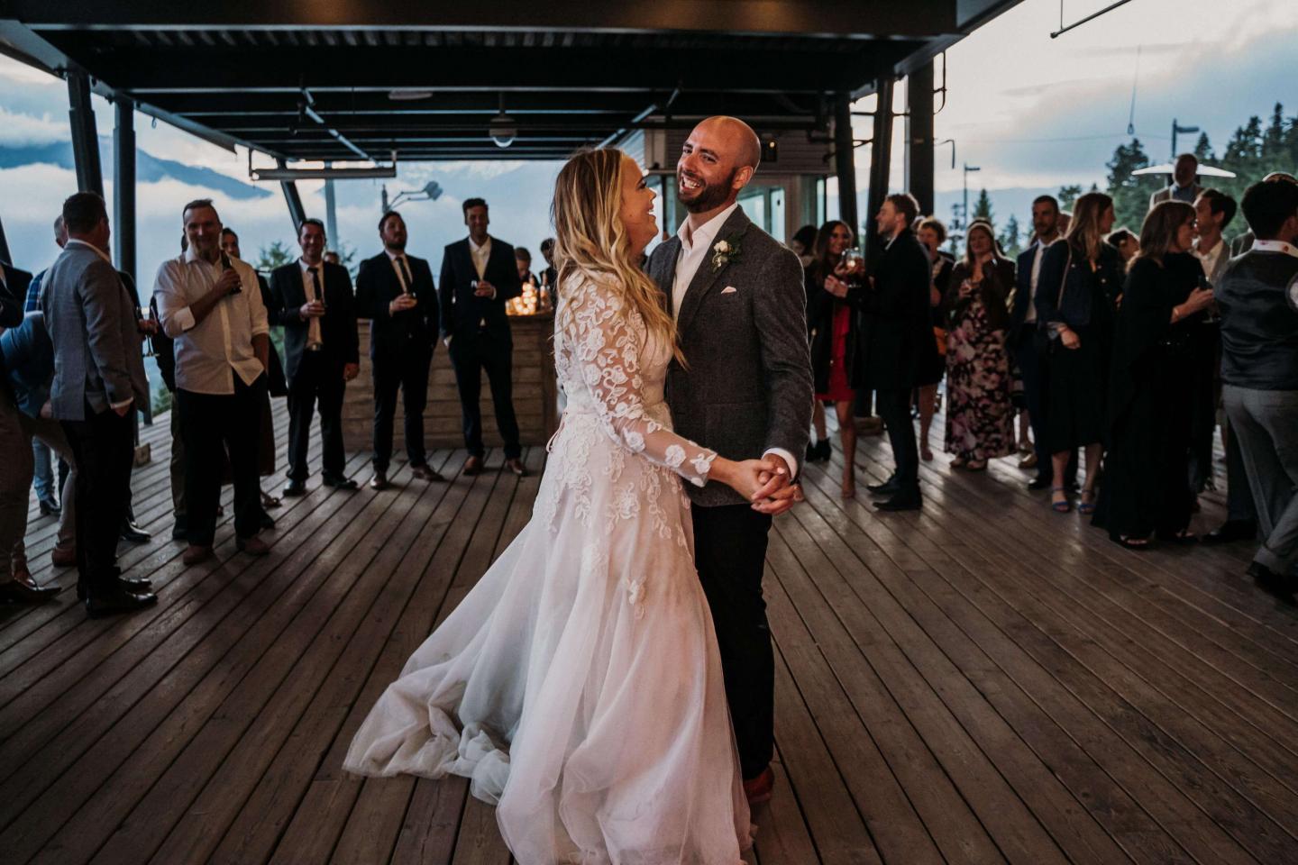 couple dancing at wedding reception
