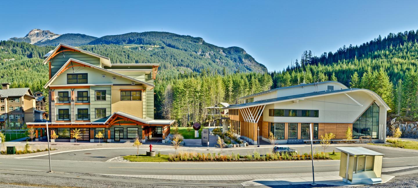 Outside of facility in the summer