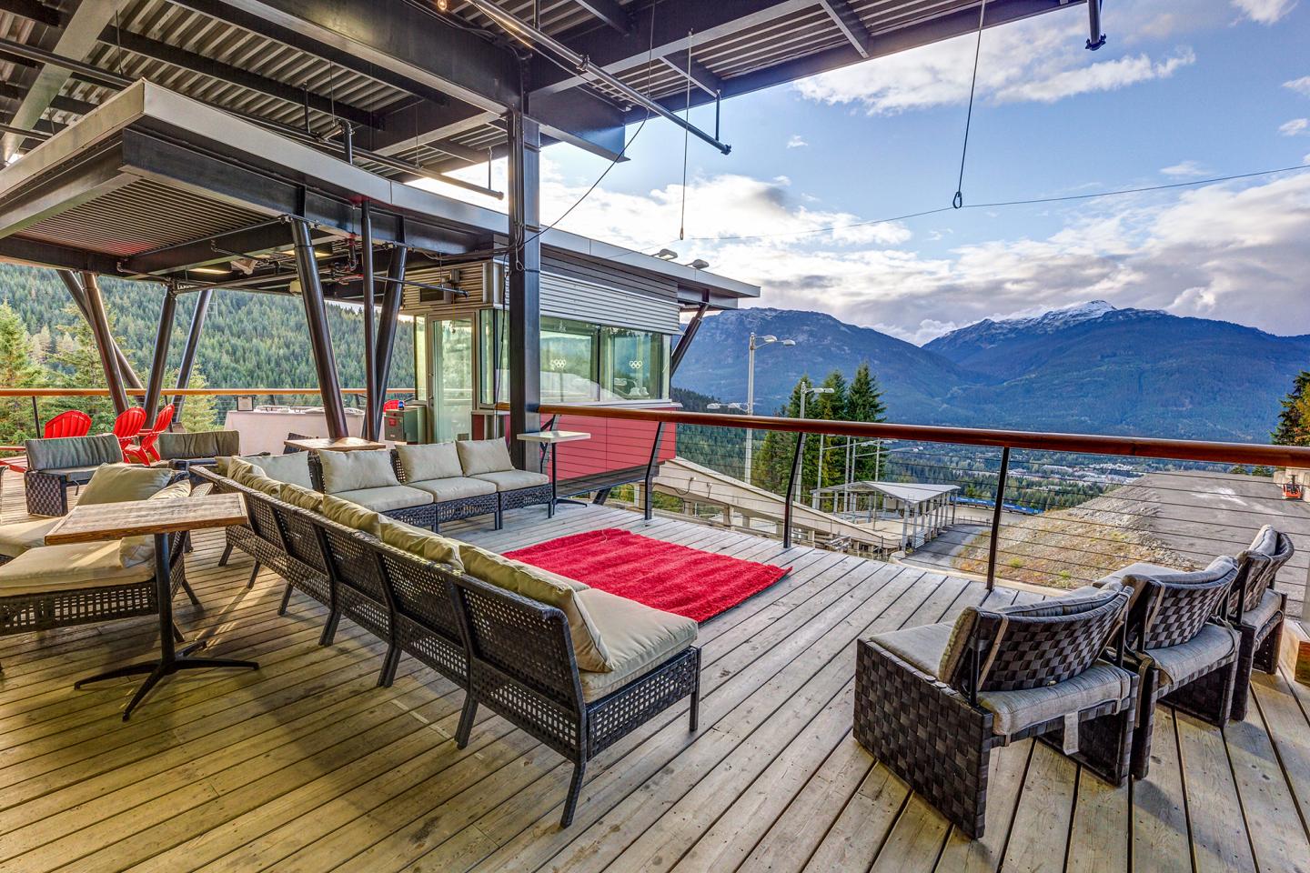 patio with large furniture with mountain view