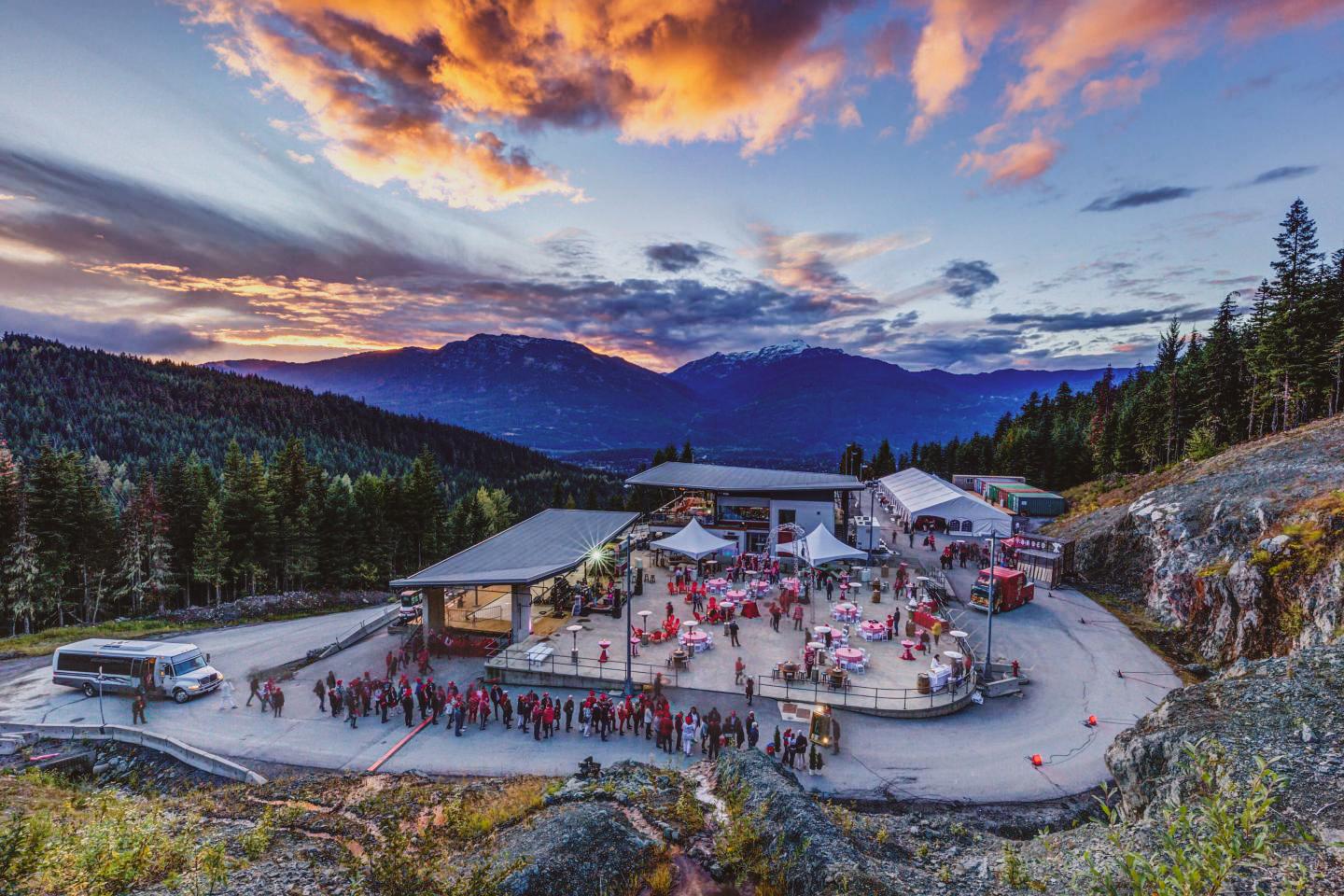 event being held at outdoor venue in the mountains